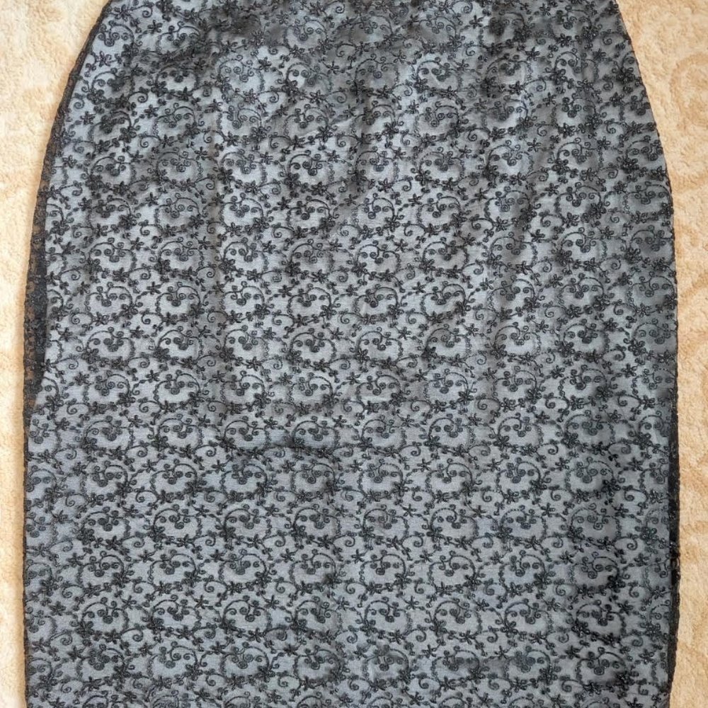 New VERITE Women's Black Beaded SKIRT Size 6